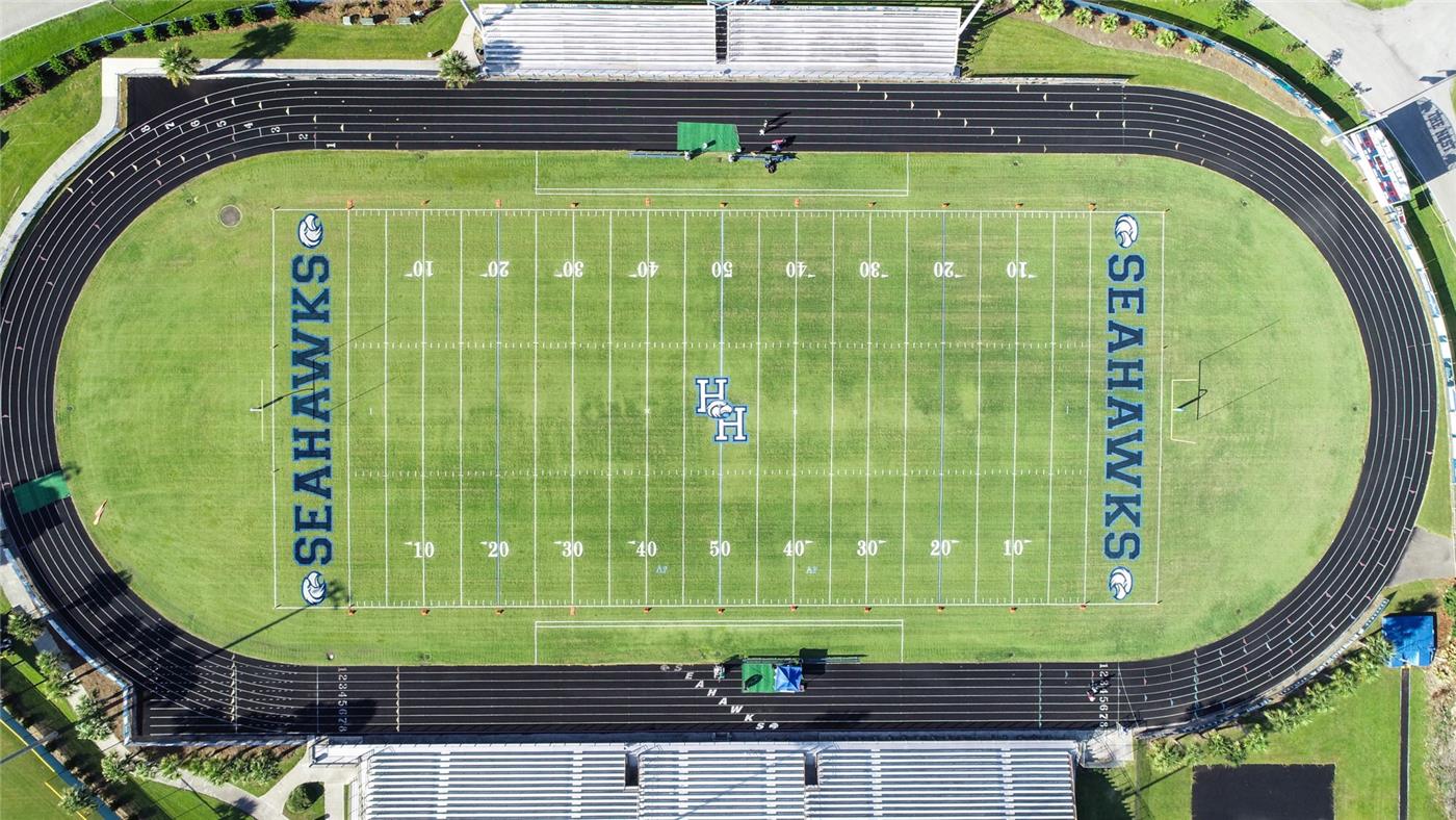 End Zone Layout with Lettering and Logo Stencils