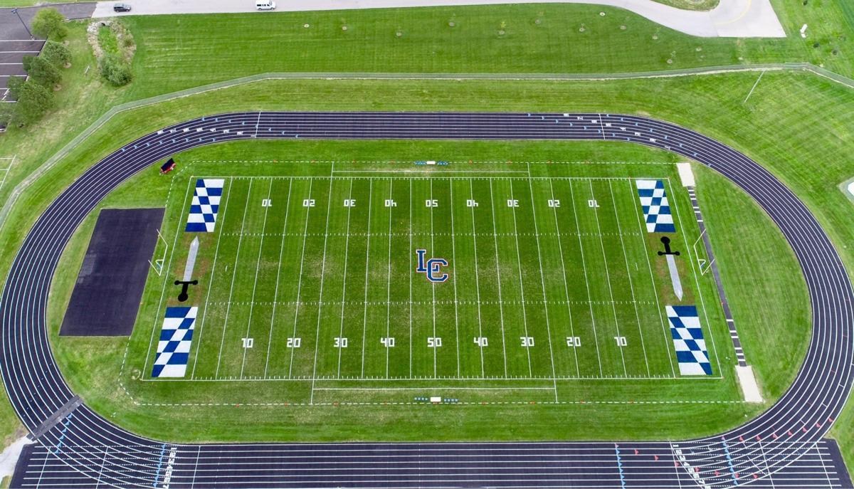 Checkerboard End Zone with Logo Stencil